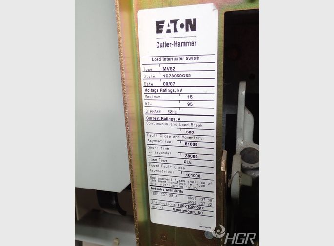 Cutler Hammer Metal Enclosed Switchgear Assembly