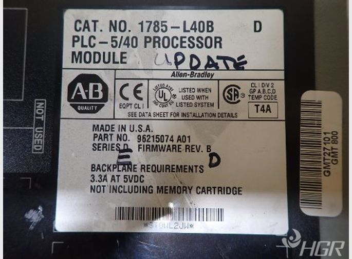  Allenbradley 1785l40b Plc 540 Processor Module