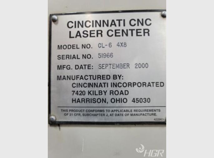Cincinnati Cincinnati Cl6 Cnc Laser Cutting System