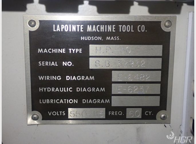 Lapointe Hydraulic Broaching Machine