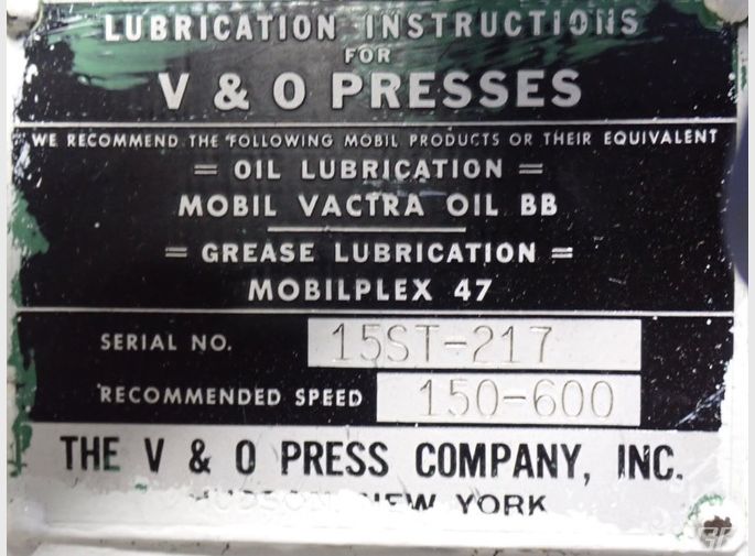 The Vo Press Co The Vo Press Co 15st Stamping Press