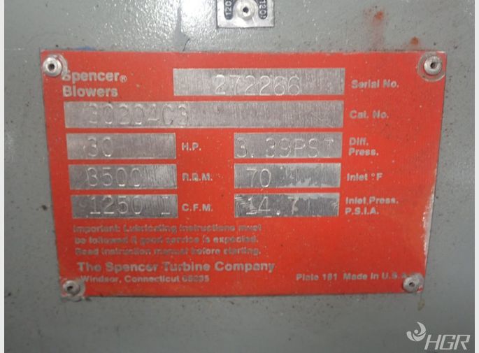 The Spencer Turbine Company The Spencer Turbine Company 30204c3 Blower