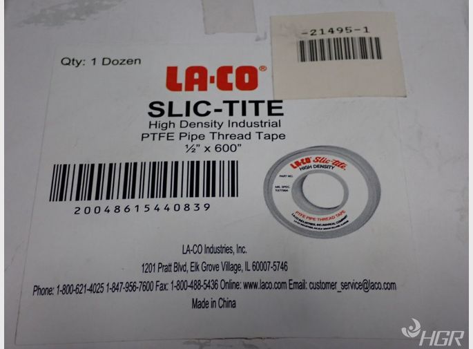 Laco Slictite High Density Industrial Ptfe Pipe Thread Tape