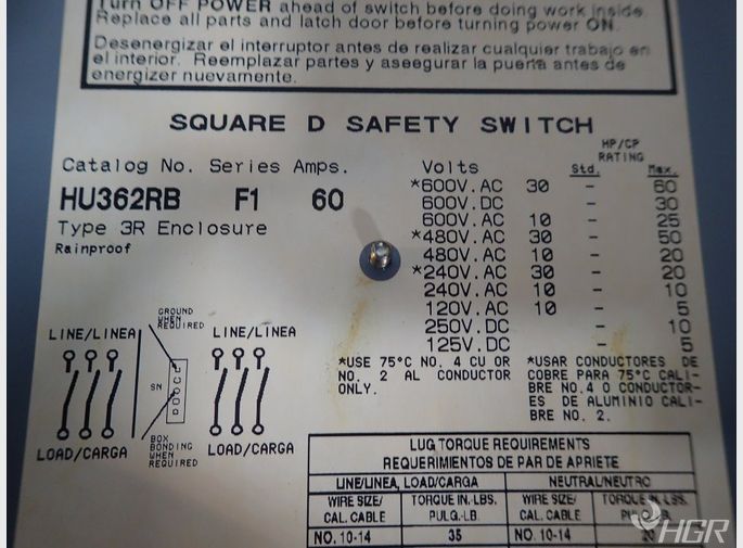 Square D Nonfusible Disconnect