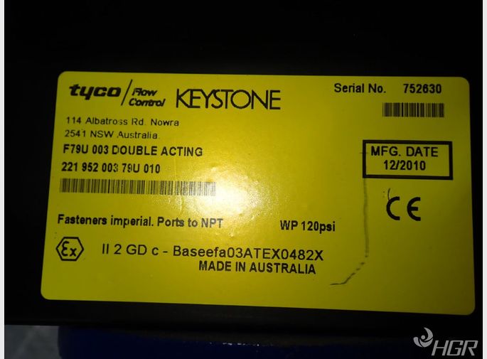 Keystone Butterfly Valve W Actuator