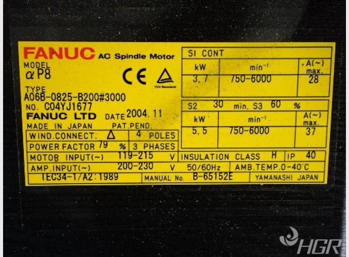 Fanuc Fanuc A06b0825b200 Servo Motor