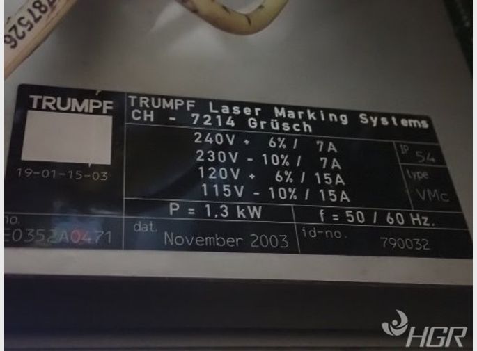 Trumpf Laser Marking System