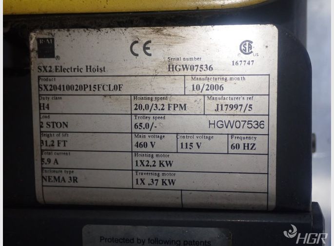 Rm Rm Sx2 Electric Cable Hoist