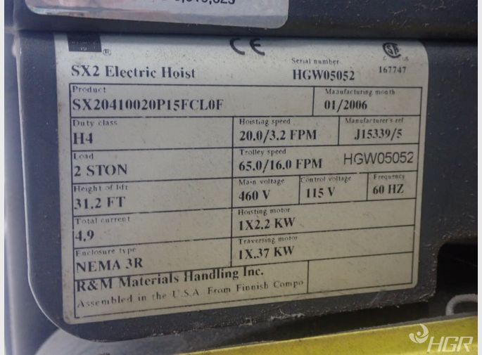 Rm Rm Sx2 Electric Cable Hoist