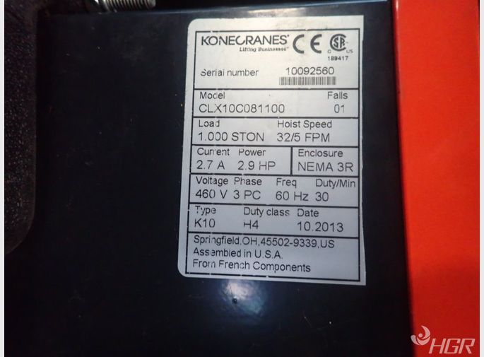 Konecranes Konecranes Clx10c08110 Hoist