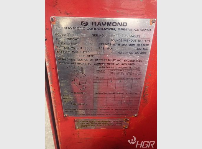 Raymond Raymond 31dr25tt Electric Reach  Lift