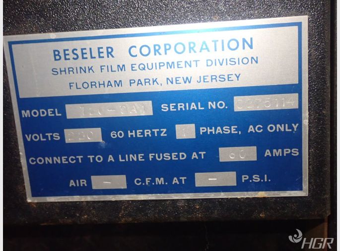 Beseler Beseler T209a1 Shrink Tunnel