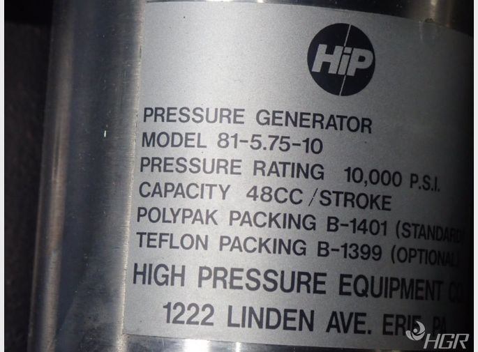 High Pressure Equipment Pressure Control System