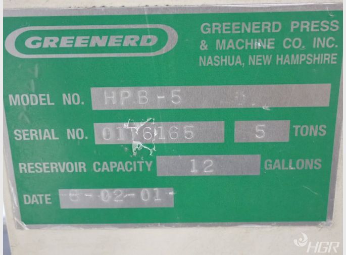 Greenerd Greenerd Hpb5 Hydraulic Press