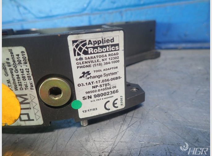 Applied Robotics Tool Adaptor Exchange System