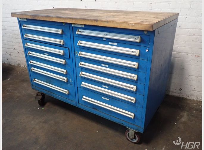 Stanley Vidmar Portable Maple Top Tool Cabinet