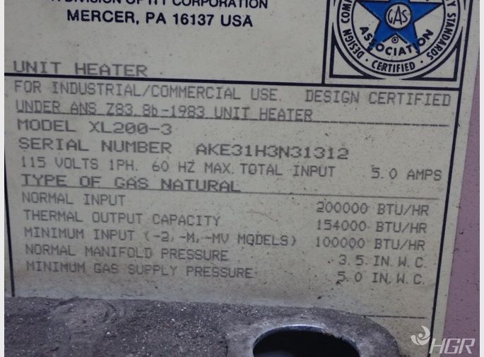 Itt Reznor Unit Heater