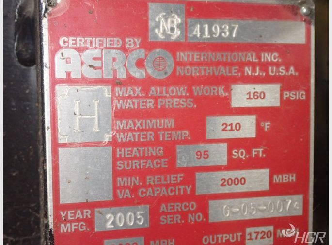 Used Aerco Aerco Benchmark Bmk2.0btu Boiler HGR Industrial Surplus