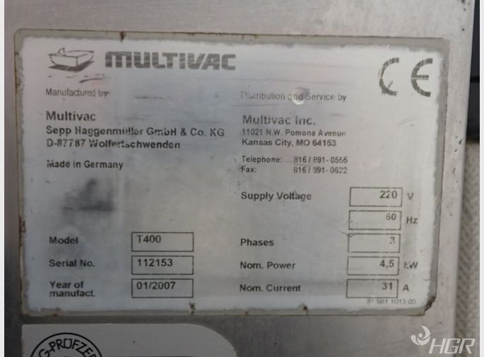 Multivac Tray Sealer