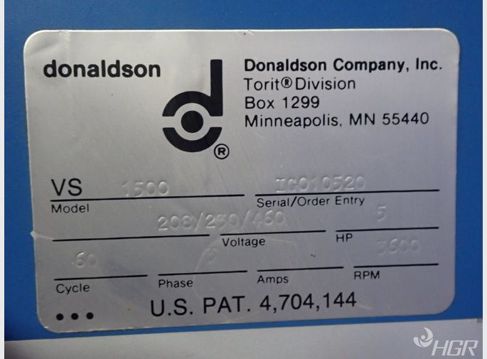 Donaldson Torit Donaldson Torit Vs1500 Dust Collector