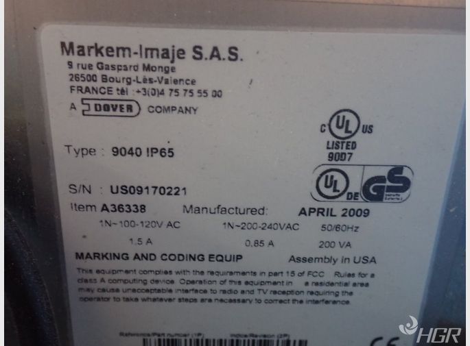 Markem Imaje Markem Imaje 9040ip65 Ink Jet Printer
