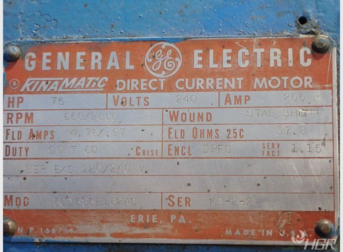 Used General Electric Motor HGR Industrial Surplus
