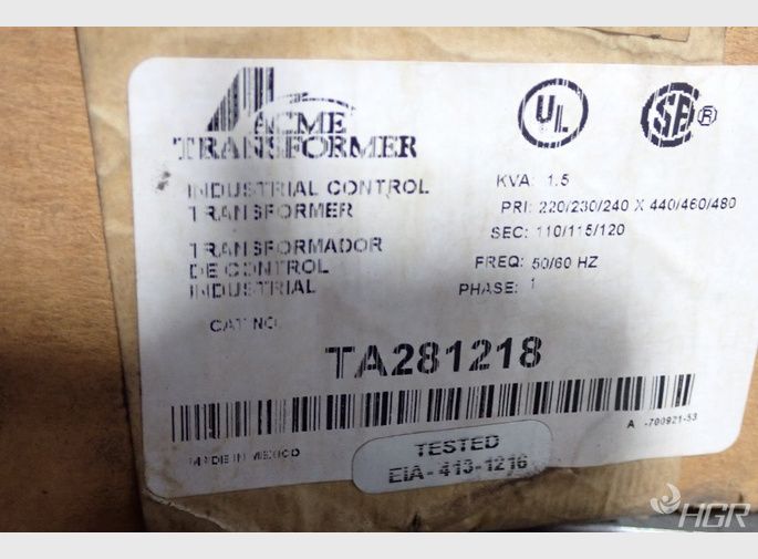 Acme Transformer Industrial Control Transformer