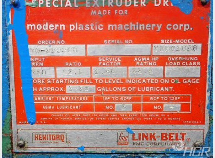 Modern Plastic Machinery Modern Plastic Machinery Vexc1028 Extruder
