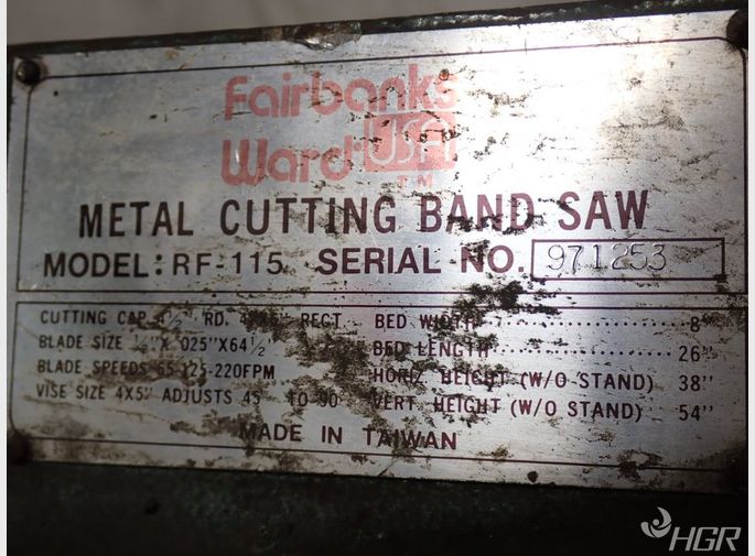 Fairbanks Ward Horizontal Band Saw