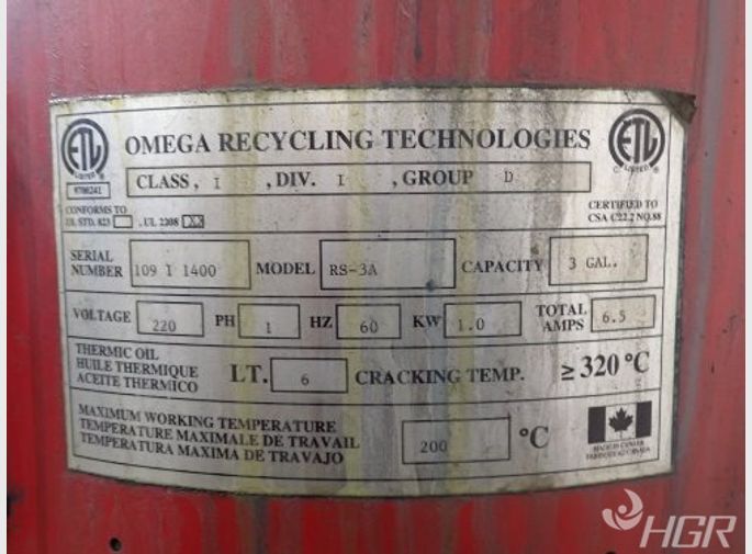 Omega Recycling Solvent Recycling System
