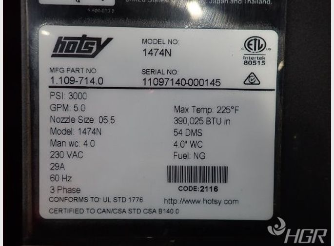 Hotsy Hotsy 1474n Gas Pressure Washer