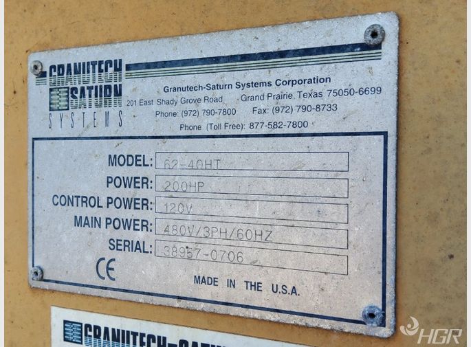 Granutech Saturn Systems Granutech Saturn Systems 6240ht Tire Shredder