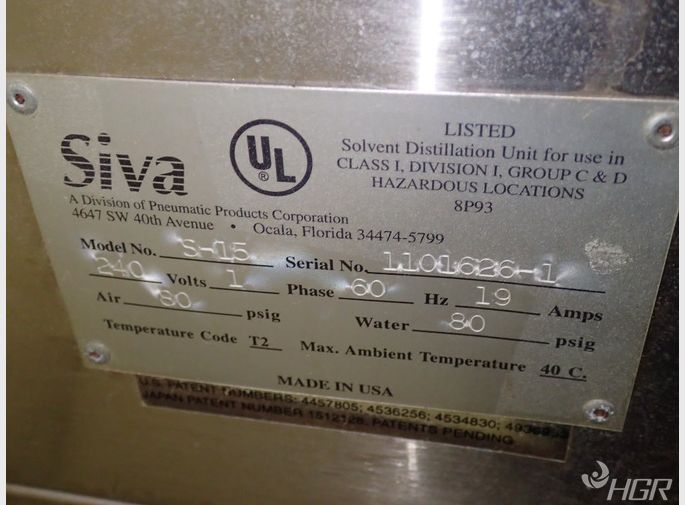 Siva Ss Solvent Recovery System