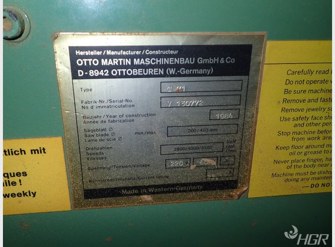 Otto Martin Sliding Table Saw