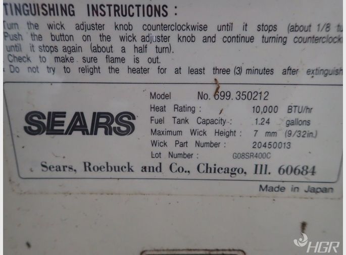 Sears Portable Kerosene Heater