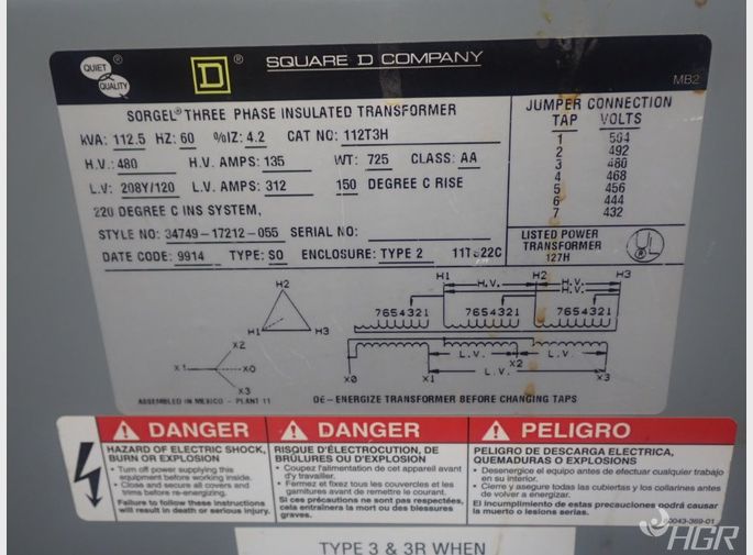 Square D Square D 112t3h Transformer