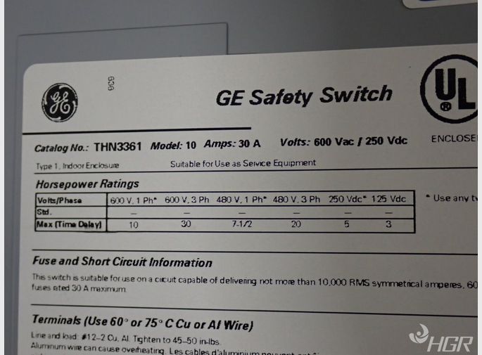 General Electric Non Fusible Disconnect