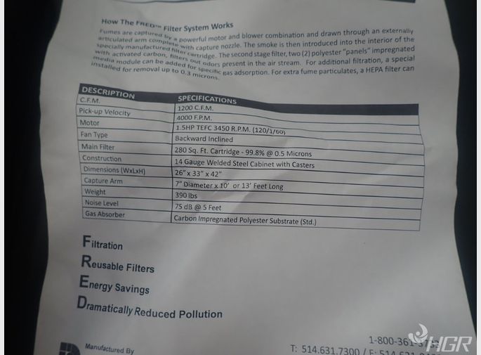 Used Diversitech Diversitech Fred Jr Fume Extractor HGR Industrial...