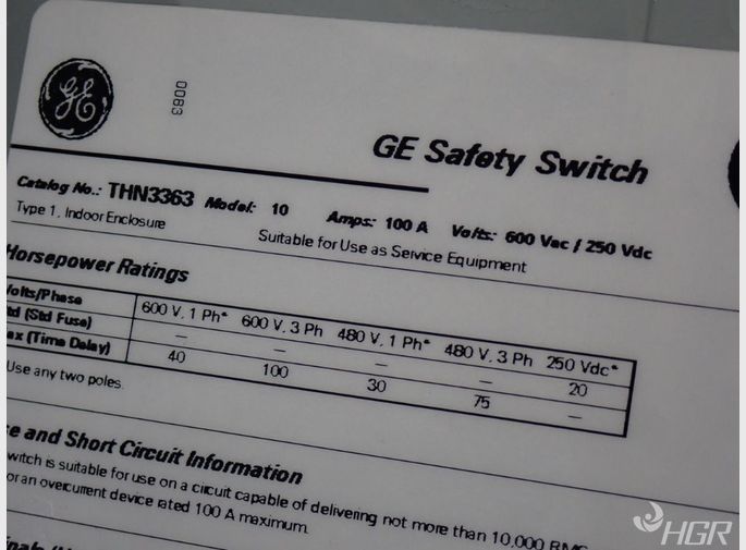 General Electric Fusible Disconnect