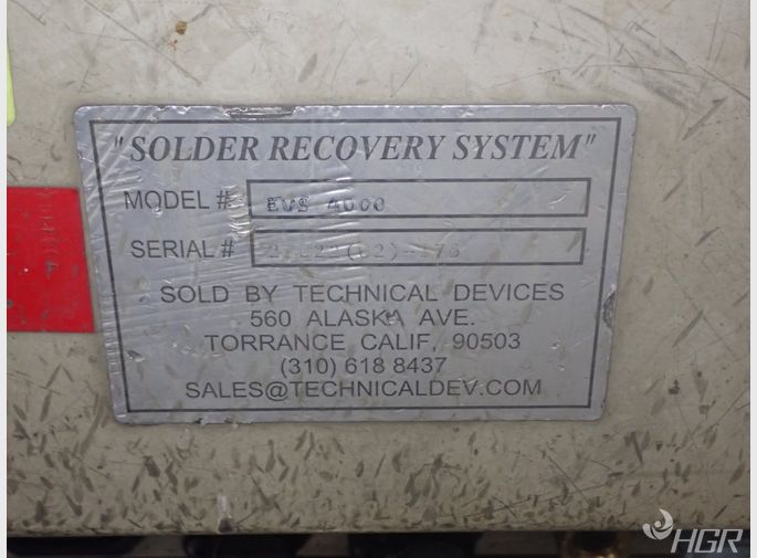 Technical Devices Technical Devices Evs4000 Solder Recovery System