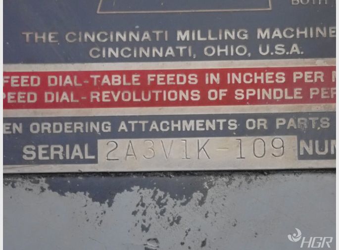 Cincinnati Cincinnati No 3 Vertical Mill