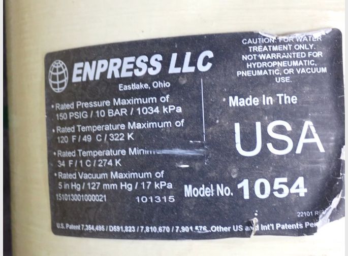 Used Enpress Llc Di Systems/water Softner HGR Industrial Surplus