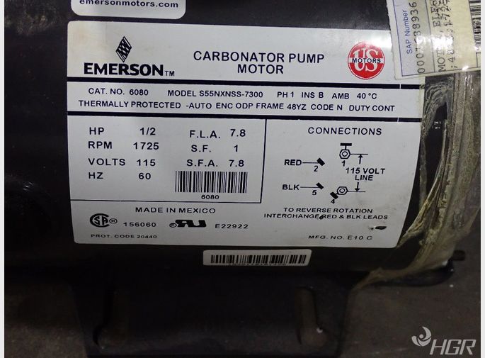 Emerson Carbonator Pump Motor