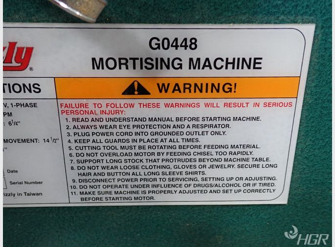 Grizzly Mortising Machine