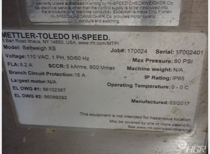Mettlertoledo Hispeed Check Weigher