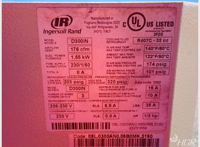 Ingersoll Rand Air Dryer
