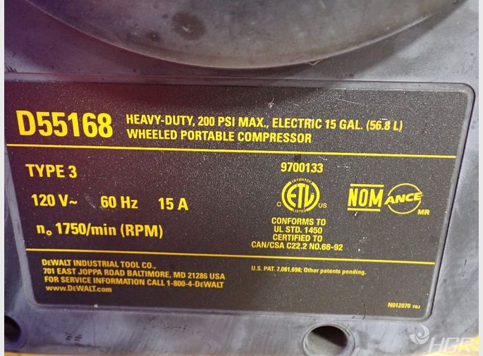 DEWALT Heavy-Duty 200 PSI MAX Electric Workshop Compressor (D55168