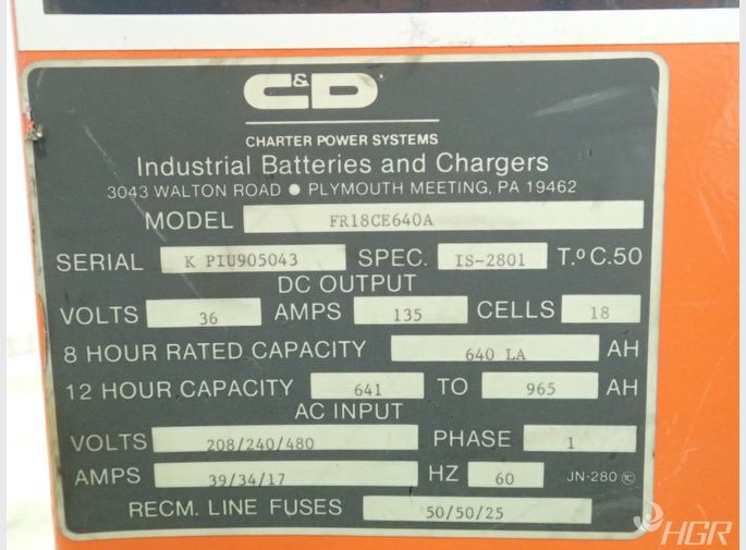 Charter Power Systems Battery Charger
