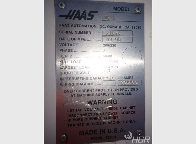 Haas Haas Vf1 Cnc Vmc