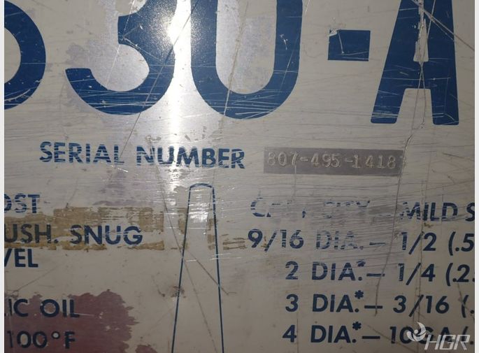 Wa Whitney Wa Whitney 630a Single Station Punch Press